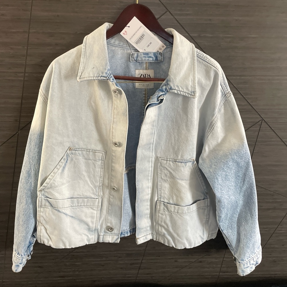 Zara Faded Blue Denim Jacket